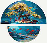 Картина за номерами Пейзаж. Магія природи: суша і море з фарбами металік (напівкруги) 70*70 см Орігамі OSR 1010, фото 2