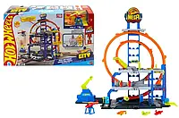 Ігровий набір трек Hot Wheels Гараж з мега петлею