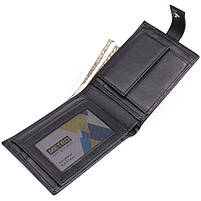 Місткий чоловічий гаманець з натуральної шкіри BOND 22861 Чорний, фото 6