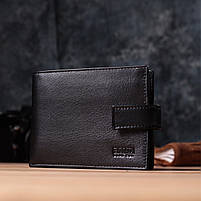 Місткий чоловічий гаманець з натуральної шкіри BOND 22861 Чорний, фото 9