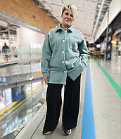 Теплий жіночий жакет із начосом на ґудзиках