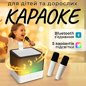 Колонка караоке, портативна колонка з мікрофоном, музикальна колонка блютуз Hechpro (M6544)