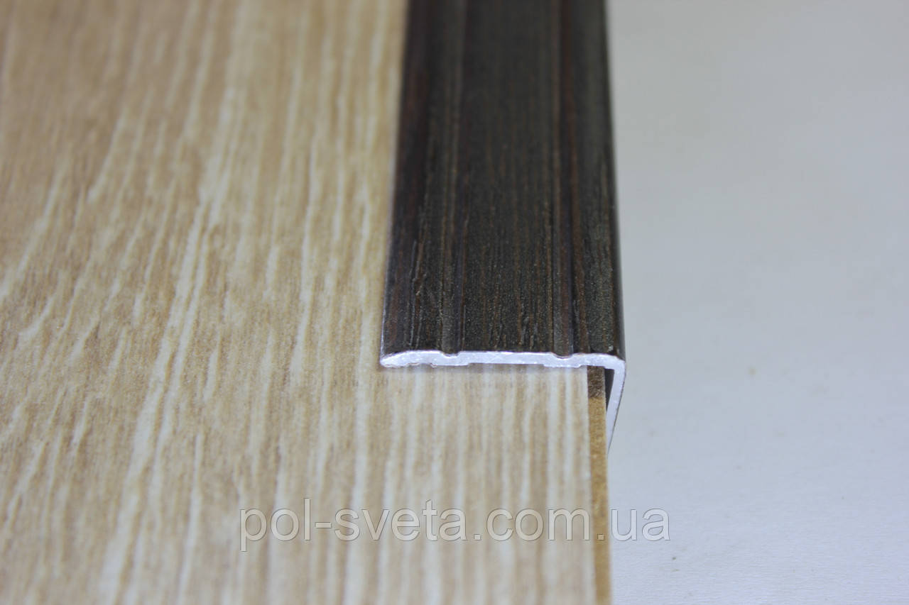 Поріг Алюмінієвий 23,5х19 L-подібний довжина 2,7м, Венге (УЛ-121), фото 1