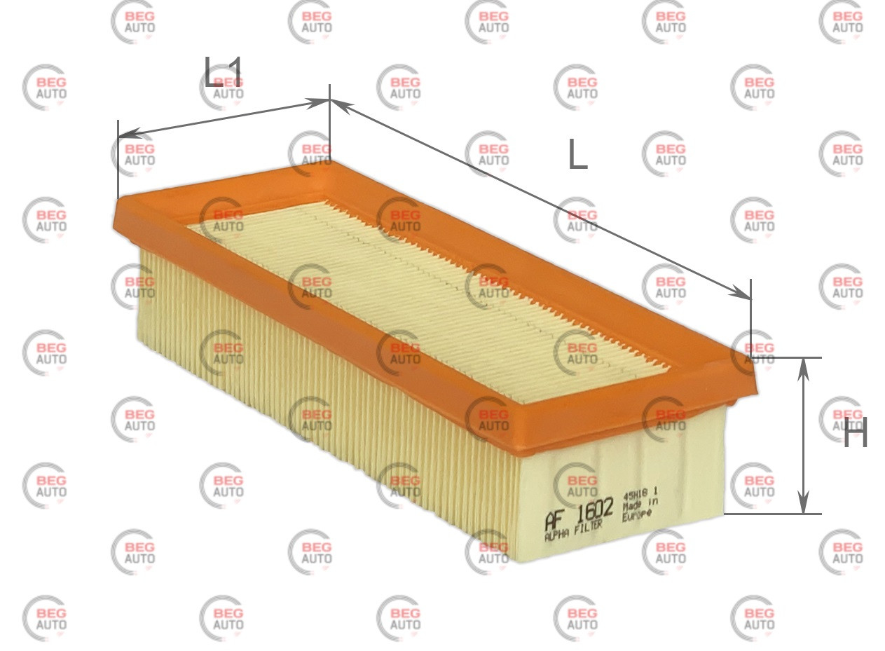 Фільтр повітряний Таврія інжектор (AF1602) (ALPHA Filter), фото 1