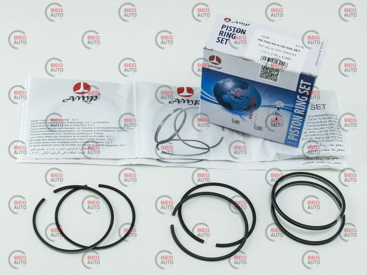 Кільця Таврія 72,0 (PR-TAV-44-4120-000-SET) (AMP), фото 1