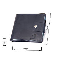 Чоловіче портмоне з натуральної шкіри GRANDE PELLE 11461 Темно-синій, фото 3