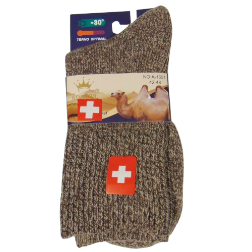 Шкарпетки термо медичні верблюжа шерсть Корона 42-48 коричневі A1551, фото 1
