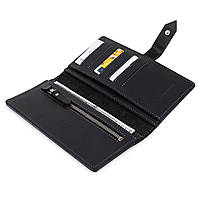 Стильне матове чоловіче портмоне GRANDE PELLE 11560 Чорний, фото 5