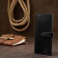 Стильне матове чоловіче портмоне GRANDE PELLE 11560 Чорний, фото 8