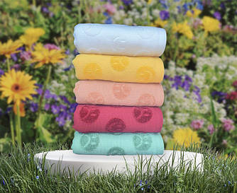 Банний махровий рушник Смайлик жаккард