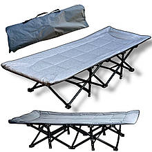 Ліжко розкладачка для військових з матрасом 190x70 см, сіре розкладне ліжко 10 ніжок з чохлом