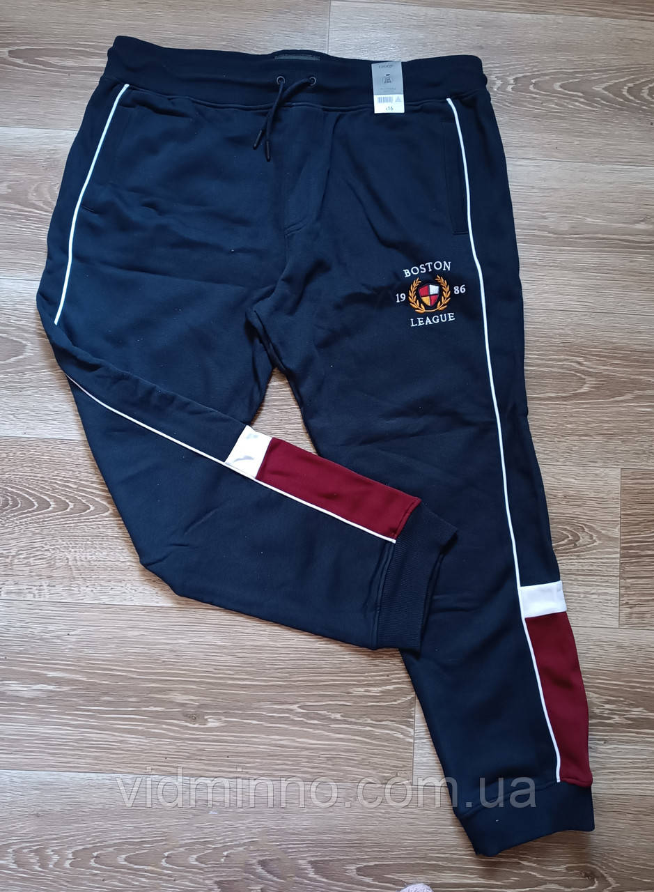 Чоловічі спортивні штани джоггери на флісі George р.XXL, 42-44 Euro, 50-54, з лампасами, фото 1