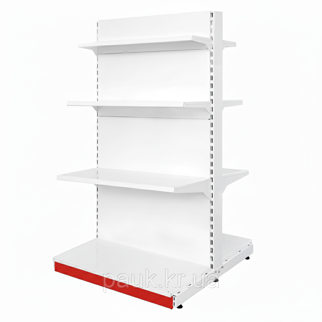 Стелаж прямий двосторонній 1600*950 мм, приставний стелаж 8 полиць, торговий стелаж в магазин, стелаж для продуктів торгівельний, фото 1