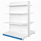 Стелаж прямий двосторонній 1600*1200 мм, приставний стелаж 8 полиць, торговий стелаж в магазин, стелаж для продуктів торгівельний, фото 2