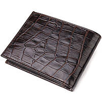 Невелике чоловіче портмоне з натуральної фактурної шкіри CANPELLINI 21522 Коричневе, фото 2