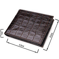 Невелике чоловіче портмоне з натуральної фактурної шкіри CANPELLINI 21522 Коричневе, фото 3