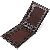 Невелике чоловіче портмоне з натуральної фактурної шкіри CANPELLINI 21522 Коричневе, фото 5