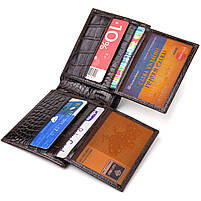 Невелике чоловіче портмоне з натуральної фактурної шкіри CANPELLINI 21522 Коричневе, фото 7