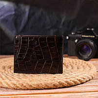 Невелике чоловіче портмоне з натуральної фактурної шкіри CANPELLINI 21522 Коричневе, фото 9