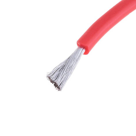 Силіконовий дріт 15AWG (1.5 mm2-300/0.08TS) червоний, 1 м, фото 1
