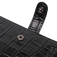 Фактурне портмоне для чоловіків з натуральної шкіри з тисненням під крокодила BOND 22057 Чорний, фото 5