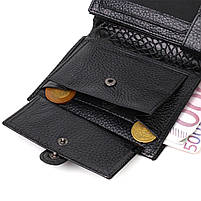 Фактурне портмоне для чоловіків з натуральної шкіри з тисненням під крокодила BOND 22057 Чорний, фото 9