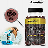 Комплекс Омега-3 + Вітамін Д3 + К2 IronFlex Omega-3 D3+K2 90 caps, фото 4