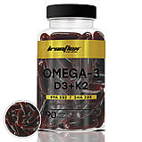 Комплекс Омега-3 + Вітамін Д3 + К2 IronFlex Omega-3 D3+K2 90 caps, фото 2