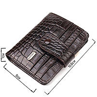 Цікавий гаманець для чоловіків з натуральної шкіри з тисненням під крокодила CANPELLINI 21689 Коричневий, фото 3