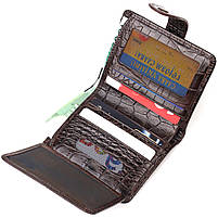 Цікавий гаманець для чоловіків з натуральної шкіри з тисненням під крокодила CANPELLINI 21689 Коричневий, фото 7