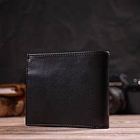 Класичне чоловіче портмоне з натуральної гладкої шкіри CANPELLINI 21786 Чорне, фото 9
