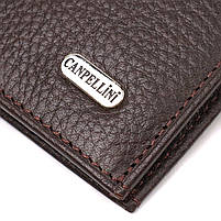 Компактний гаманець для чоловіків із натуральної шкіри флотар CANPELLINI 21873 Коричневий, фото 5