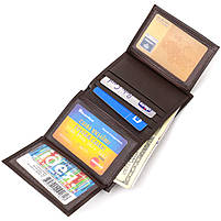 Компактний гаманець для чоловіків із натуральної шкіри флотар CANPELLINI 21873 Коричневий, фото 7