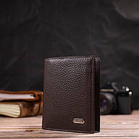 Компактний гаманець для чоловіків із натуральної шкіри флотар CANPELLINI 21873 Коричневий, фото 8