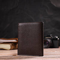 Компактний гаманець для чоловіків із натуральної шкіри флотар CANPELLINI 21873 Коричневий, фото 9