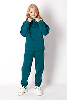Теплий костюм для дівчаток смарагдовий тм Mevis розмір