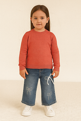 Дитячі джинси прямі для дівчинки сині (5217)