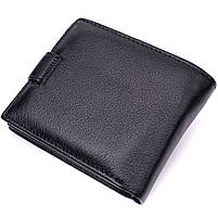 Класичне портмоне для чоловіків із блоком для карток з натуральної шкіри ST Leather 19473 Чорне, фото 2