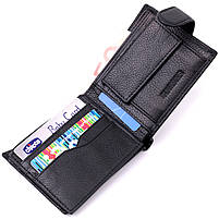 Класичне портмоне для чоловіків із блоком для карток з натуральної шкіри ST Leather 19473 Чорне, фото 6