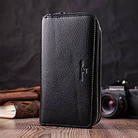 Чоловічий клатч на два відділення з натуральної шкіри ST Leather 22531 Чорний, фото 8