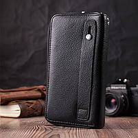 Чоловічий клатч на два відділення з натуральної шкіри ST Leather 22531 Чорний, фото 9