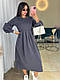 Жіноче плаття; Оцвета: меланж,чорній, фрез,шоколад,графіт, беж; Розміри 42-46,48-52;, фото 5