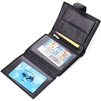 Солідний чоловічий гаманець з натуральної шкіри ST Leather 22467 Чорний, фото 7