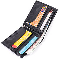 Шкіряне чоловіче портмоне із затискачем ST Leather 22481 Чорний, фото 6