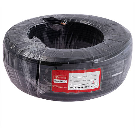 Дріт монолітний 6.0mm2 (10AWG/D2.76 мм, мідь, PVC), чорний, 1 м, фото 1