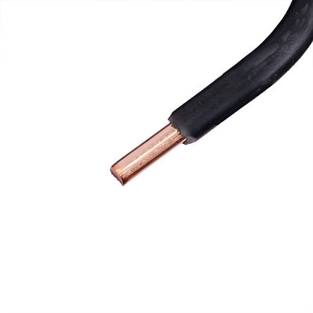 Дріт монолітний 6.0mm2 (10AWG/D2.76 мм, мідь, PVC), чорний, 1 м, фото 2