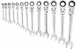 Набір ріжково-накидних ключів із тріскачкою Keltin K00105 8-32 мм 13 од., фото 3