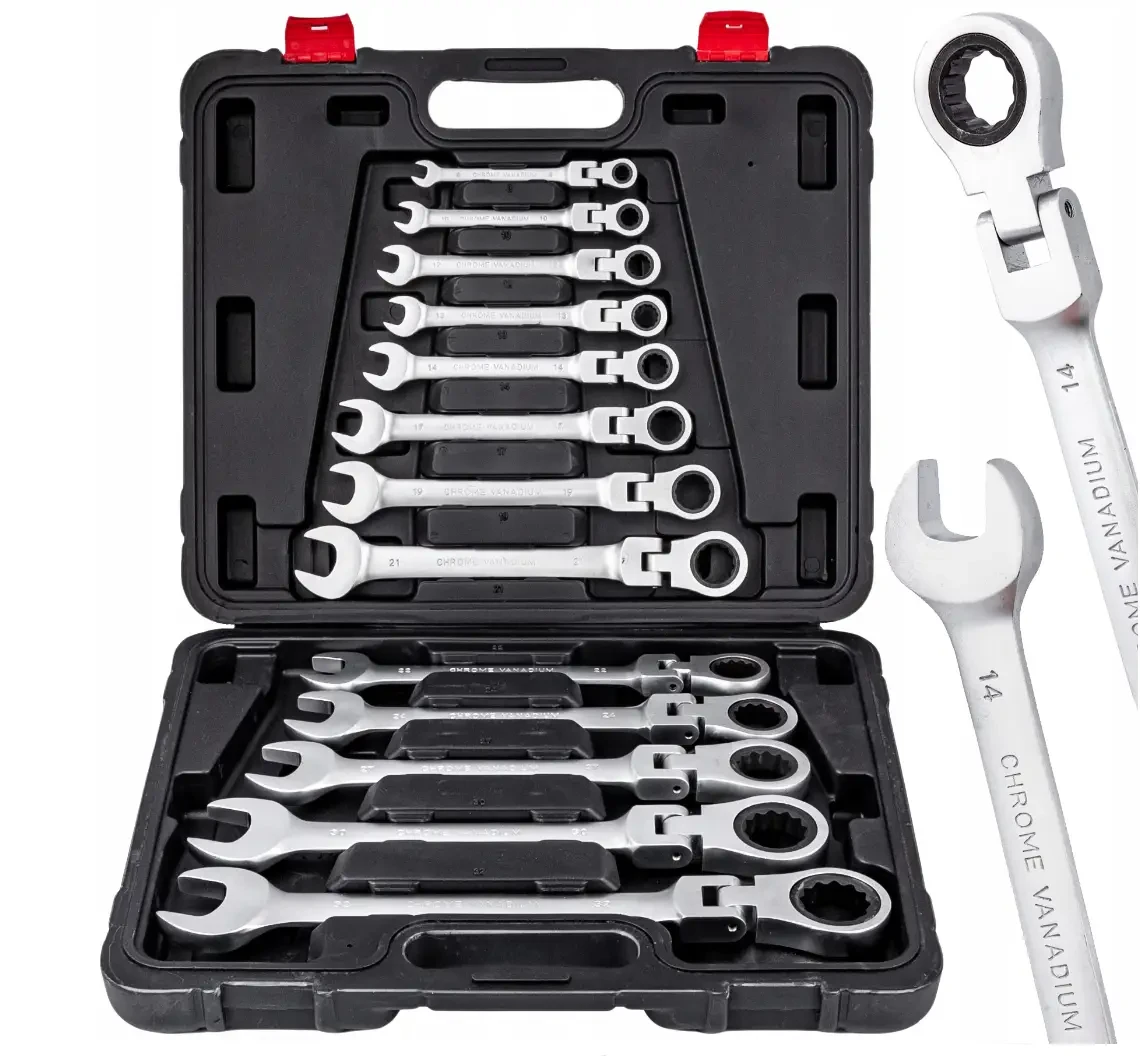 Набір ріжково-накидних ключів із тріскачкою Keltin K00105 8-32 мм 13 од.