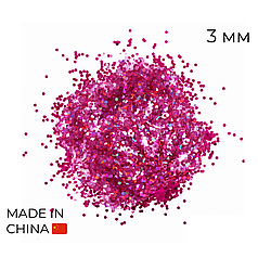 Конфетті (50 г) 079 дрібне (лусочки) рожеві голографія, 3 мм