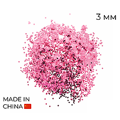 Конфетті (50 г) 078 дрібне (лусочки) рожеві металік, 3 мм